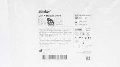Stryker 5420-MED-000 Mill+ Medium Blade (x)